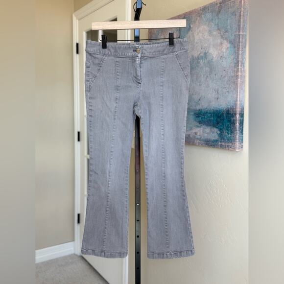 Veronica Beard Cassi Low Rise Crop Flare Grey Pants Jeans Women’s 8 - Picture 1 of 7